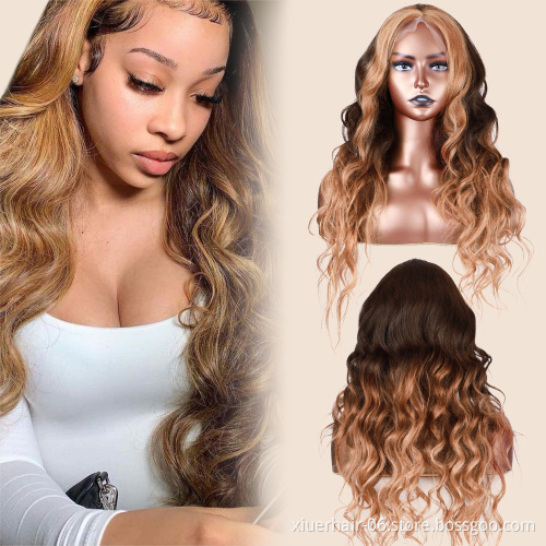 150% 180% Density Color Full Highlighted Frontal Blonde Wholesale Human Hair Lace Wig Vendors